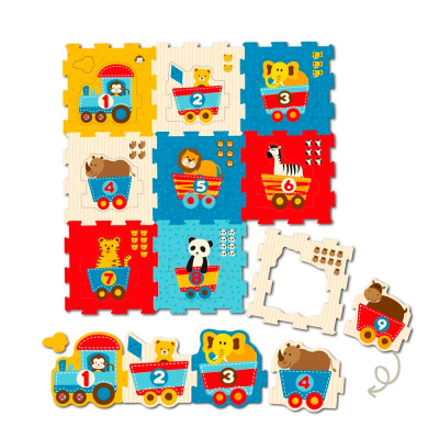 Коврик-пазл Веселый поезд Зоопарк Рыжий Кот КВ-2570 1